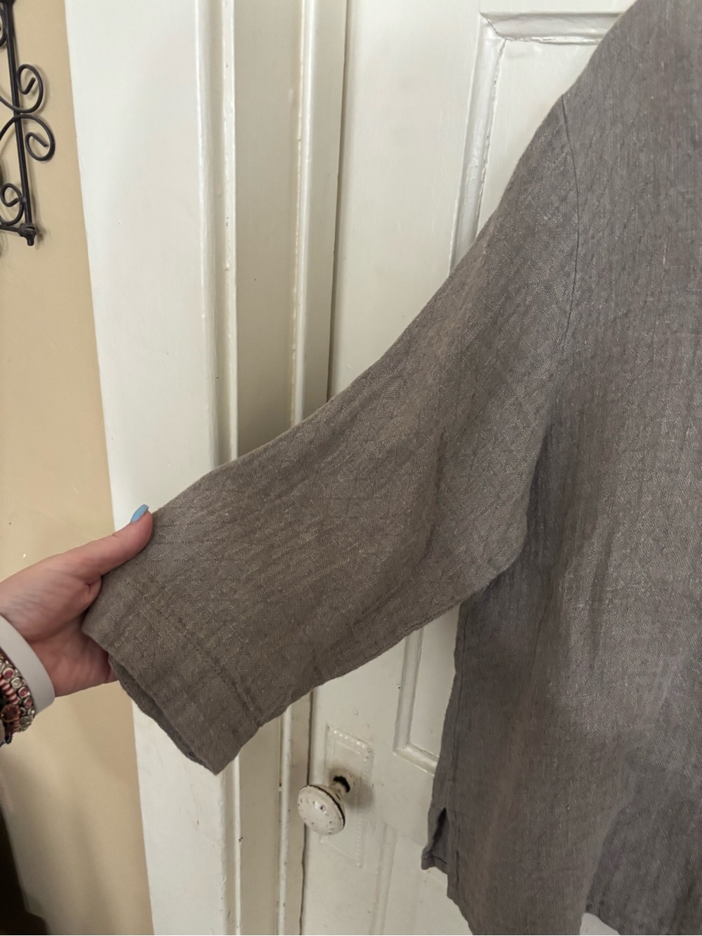 Flax 3/4 sleeved linen tunic size medium - Picture 3 of 5